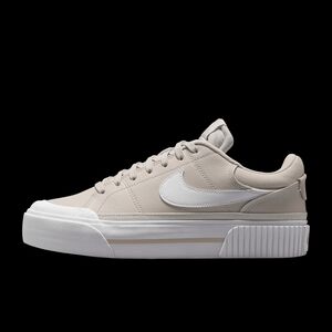 Nike Women's Court Legacy Beige and White Sneakers